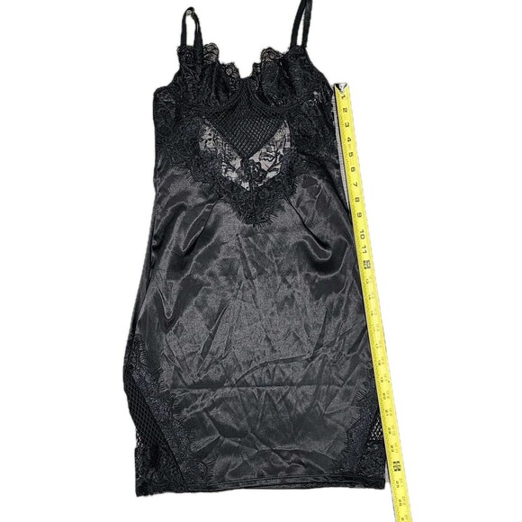 Tic Toc Bodycon Sheer Lace Strap Underwire Bra Top Mini Dress/Lingere Black Sz S - Picture 2 of 7